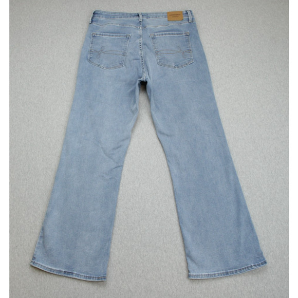 Levis Denizen Jeans Womens 10 (W30) Blue Stretch High Rise Crop Flare Light Wash - Picture 2 of 8
